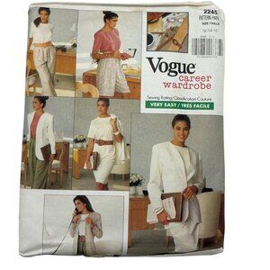 Vogue Career Wardrobe Sewing Pattern 2245 Easy Misses Size 12-14-16 Jacket Skirt